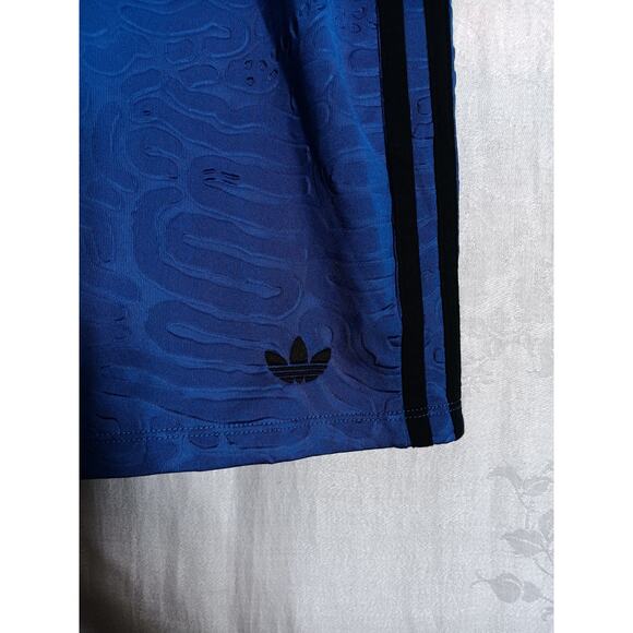 Adidas Skirt Small Blue Textured Zip Back Bloke Elastic Waist - Picture 2 of 10